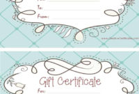 Free Gift Certificate Template Customize Online And For Fillable Gift Certificate Template Free