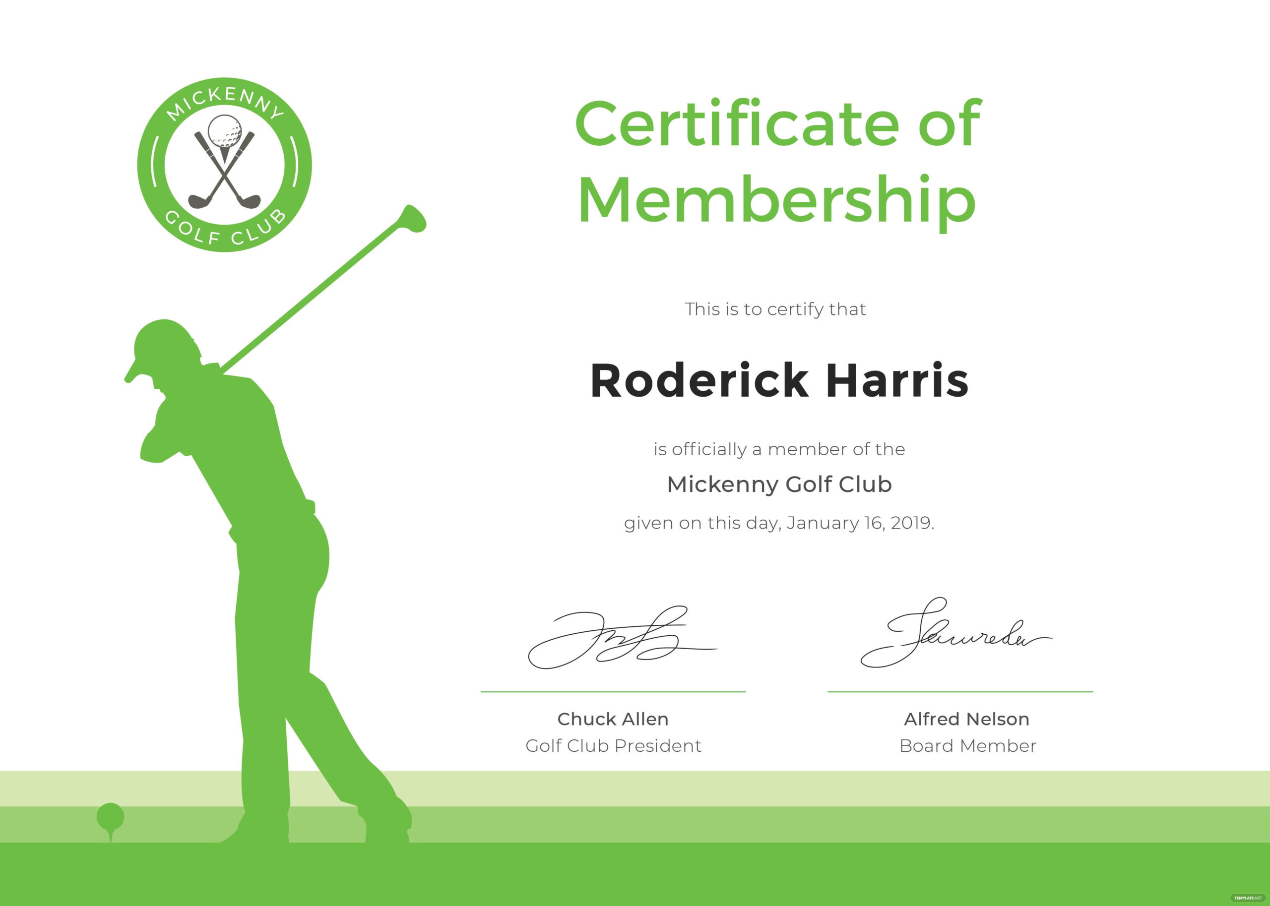 Free Golf Club Membership Certificate Template In Adobe Within Golf Gift Certificate Template