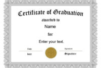 Free Graduation Certificate Templates Customize Online In Graduation Gift Certificate Template Free