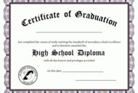 Free High School Diploma Templates Printable Receipt Regarding Free Printable Graduation Certificate Templates