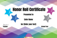 Free Honor Roll Certificate Templates Customize Online With Editable Honor Roll Certificate Templates