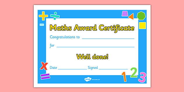 Free Maths Award Certificate Teacher Made With Regard To Math Award Certificate Template