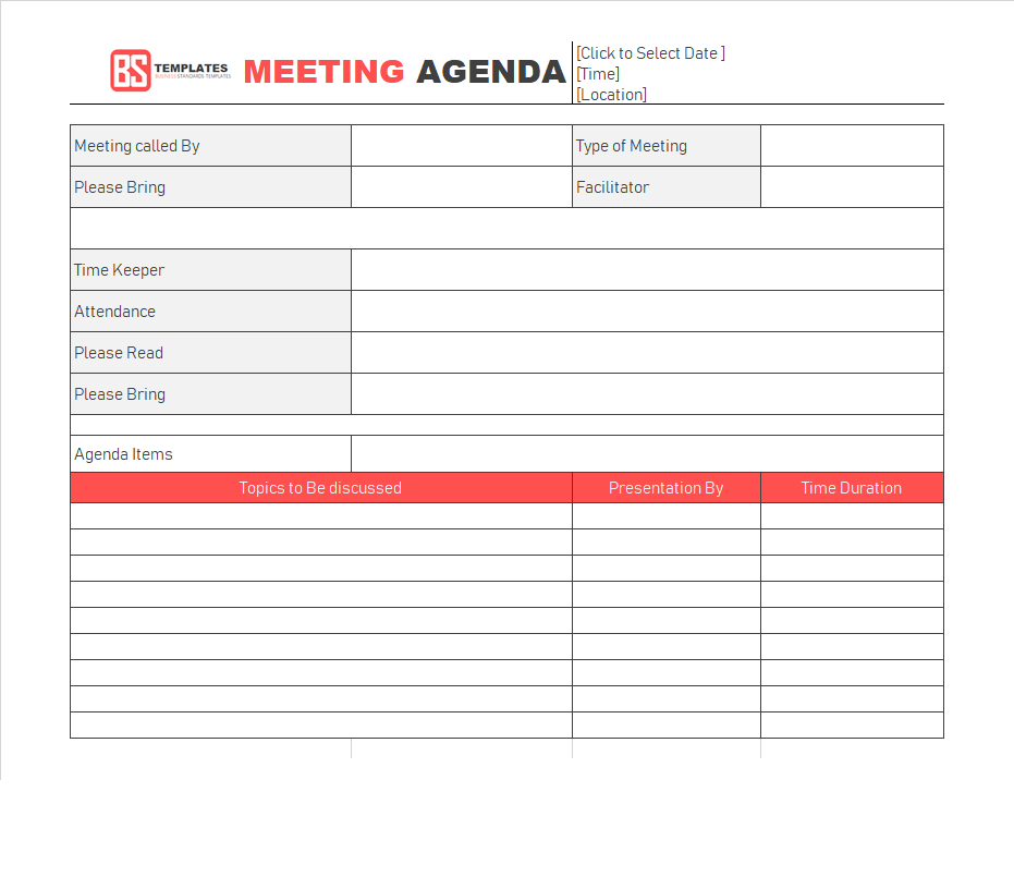 Free Meeting Agenda Templates Agenda Formats In Word Excel In Awesome Simple Meeting Agenda Template Word