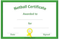 Free Netball Certificates For Amazing Netball Certificate