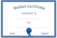 Free Netball Certificates In Netball Certificate Templates