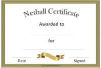 Free Netball Certificates Pertaining To Tennis Gift Certificate Template