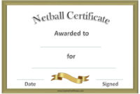 Free Netball Certificates Throughout Best Membership Certificate Template Free 20 New Designs
