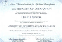 Free Ordination Certificate Template Atlantaauctionco With Best Certificate Of Ordination Template