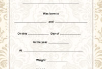 Free Pet Birth Certificate Template For Your Needs Intended For Dog Birth Certificate Template Editable