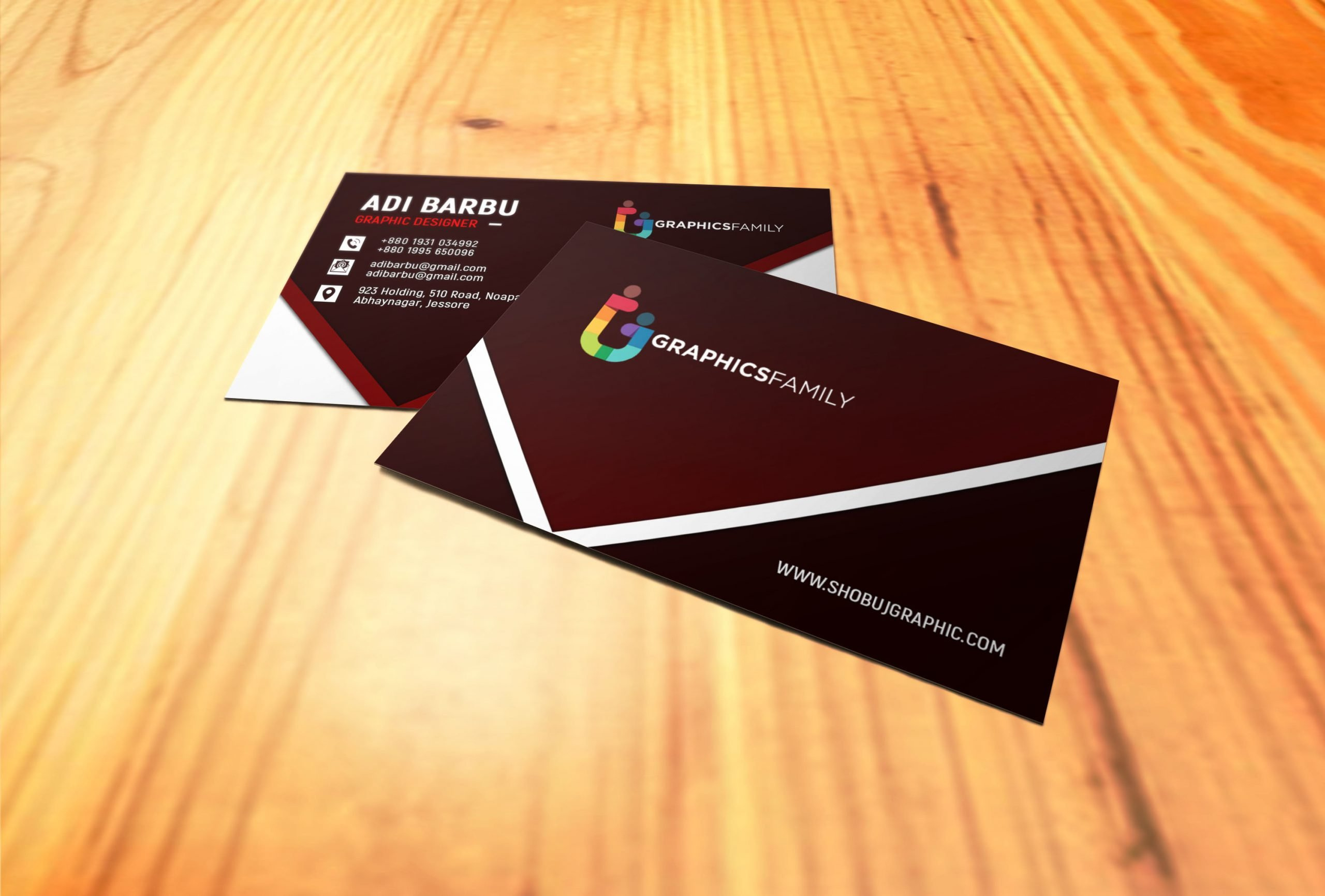 Free Photoshop Graphic Design Business Card Psd Template Pertaining To Create Business Card Template Photoshop