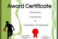 Free Printable Basketball Certificates Edit Online And For Tennis Participation Certificate