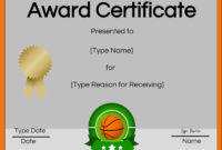 Free Printable Basketball Certificates Edit Online And Pertaining To Basketball Certificate Templates