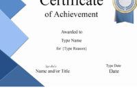 Free Printable Certificate Of Achievement Customize Online Throughout Free Printable Certificate Of Achievement Template