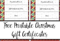 Free Printable Christmas Gift Certificates 7 Designs Regarding Free Free Printable Best Wife Certificate 7 Designs