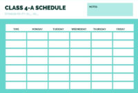 Free Printable Class Schedule Templates To Customize Canva With Regard To Free Middle School Agenda Template