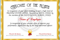 Free Printable Employee Of The Month Certificate Template With Regard To Amazing Best Dressed Certificate