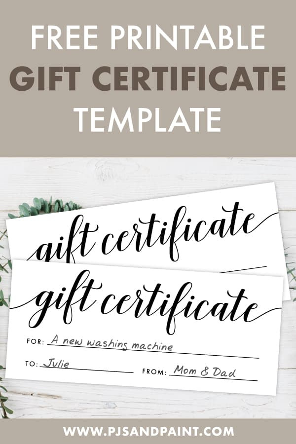 Free Printable Gift Certificate Template Pjs And Paint Intended For Printable Gift Certificates Templates Free