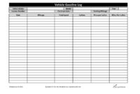 Free Printable Mileage Log Template Business Regarding Free Vehicle Mileage Log Template