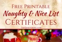 Free Printable Naughty And Nice List Certificates ⋆ The Regarding Printable Free 9 Naughty List Certificate Templates