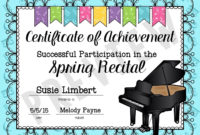Free Printable Piano Recital Certificates Free Printable Intended For Piano Certificate Template Free Printable