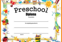 Free Printable Preschool Graduation Certificates Planner With Regard To Pre Kindergarten Diplomas Templates Printable Free