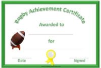 Free Printable Rugby Award Certificate In Running Certificate Templates 10 Fun Sports Designs