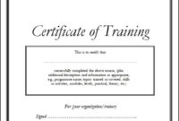 Free Printable Training Certificate Template Doc Sample Pertaining To Amazing Template For Training Certificate