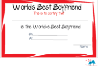 Free Printable World'S Best Boyfriend Certificates In Awesome Best Wife Certificate Template