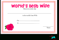 Free Printable World&amp;#039;S Best Wife Certificates In 9 Worlds Best Mom Certificate Templates Free