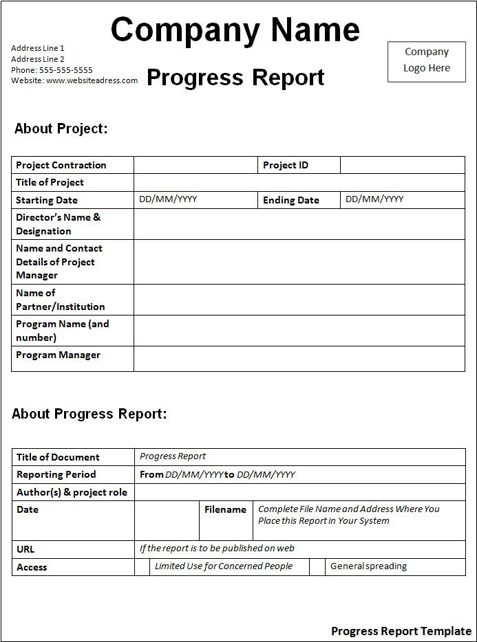 Free Progress Report Template Free Word Templates With Police Daily Activity Log Template