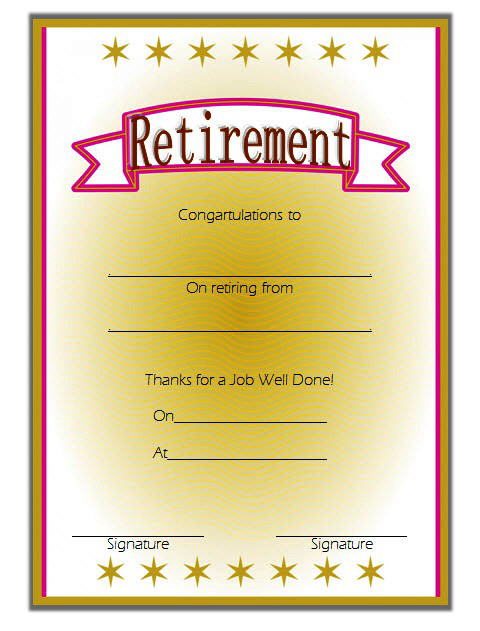 Free Retirement Certificate Templates For Word 10 Concepts For Retirement Certificate Template