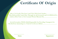 Free Sample Certificate Of Origin Templates Certificate With Certificate Of Origin Template