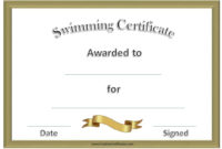 Free Swimming Certificate Templates Customize Online For Awesome Swimming Certificate Template