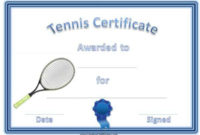 Free Tennis Certificate Templates Customizable Printable Throughout Awesome Tennis Certificate Template Free