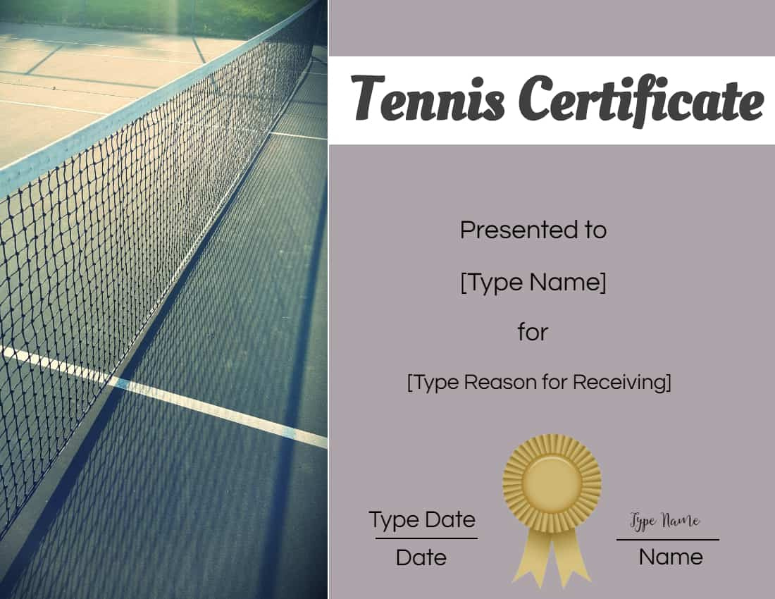 Free Tennis Certificates Edit Online And Print At Home In Best Editable Tennis Certificates
