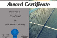 Free Tennis Certificates Edit Online And Print At Home With Regard To Best Editable Tennis Certificates