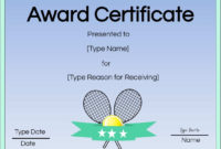 Free Tennis Certificates Edit Online And Print At Home With Tennis Certificate Template Free
