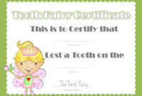 Free Tooth Fairy Certificate Inside Free Free Tooth Fairy Certificate Template