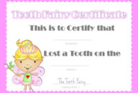 Free Tooth Fairy Certificate Intended For Bravery Award Certificate Templates