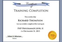Free Training Completion Certificate Templates Best For No Certificate Templates Could Be Found