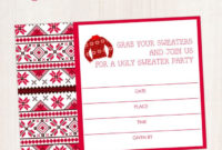 Free Ugly Sweater Party Invite Printable Intended For Awesome Free Ugly Christmas Sweater Certificate Template