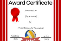 Free Volleyball Certificate Edit Online And Print At Home For Volleyball Mvp Certificate Templates