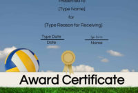 Free Volleyball Certificate Edit Online And Print At Home With Regard To Quality Volleyball Award Certificate Template Free