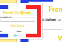 French Award Certificate French Award Certificate French Within Amazing Felicitation Certificate Template