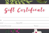 Garden Floral Gift Certificate Download Flowers Premade Intended For Awesome Landscape Certificate Templates