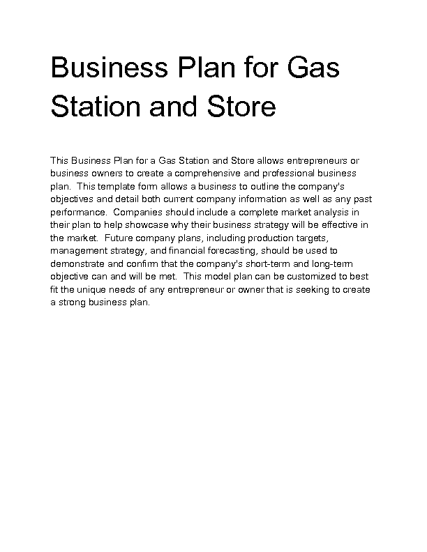 Gas Station Business Plan Oxynux With Petrol Station Business Plan Template