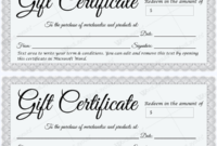 Gift Certificate 30 Word Layouts In Free Sales Certificate Template