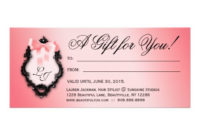 Gift Certificate Hair Salon Stylist Bows Peach Rack Card Pertaining To Free Hair Salon Gift Certificate Templates