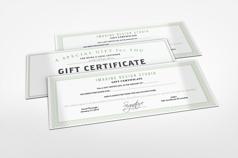 Gift Certificate Mockupidesignstudio For Amazing Mock Certificate Template