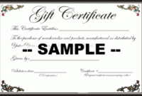 Gift Certificates Baubles From The Seabrandie With This Certificate Entitles The Bearer Template